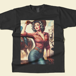 Vintage Western Cowgirl T Shirt