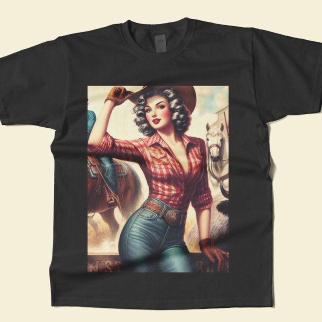 Vintage Western Cowgirl T Shirt (Skapare uppladdad)