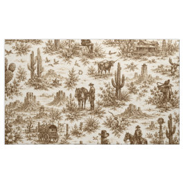Vintage Western Desert Toile Sömlöst Mönster Tyg