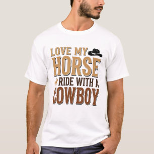 Vintage Western-häst och cowboy-citat t-shirt desi