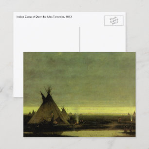 Vintage Western, Indian Camp at Dawn av Tavernier Vykort