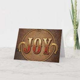 Vintage Western Joy Jul Helgkort