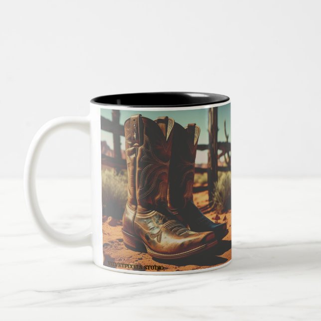 Vintage Western kaffe Mugg | CowboyBoots (Vänster)