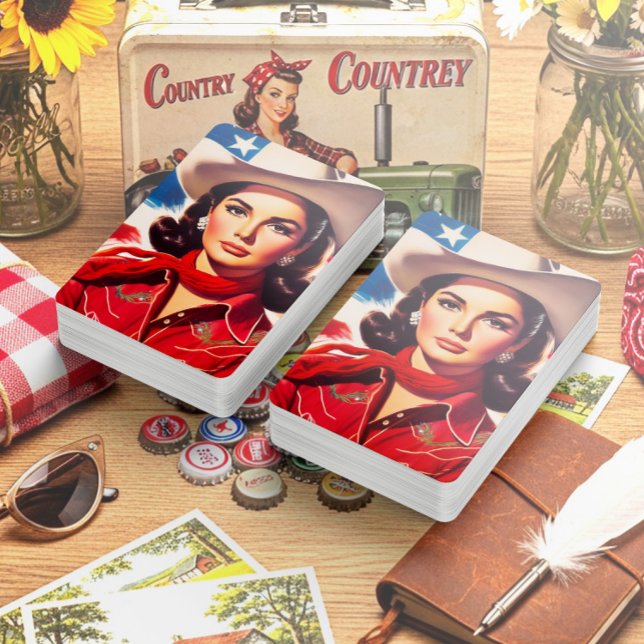 Vintage Western Pinuppa Casinokort (Skapare uppladdad)
