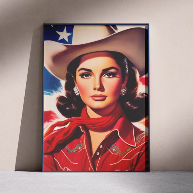 Vintage Western Pinuppa Poster (Skapare uppladdad)