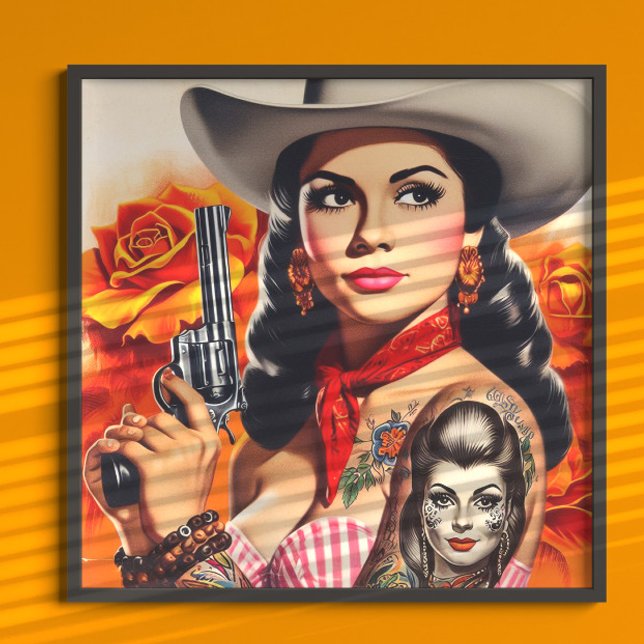 Vintage Western Pinuppa Poster (Skapare uppladdad)
