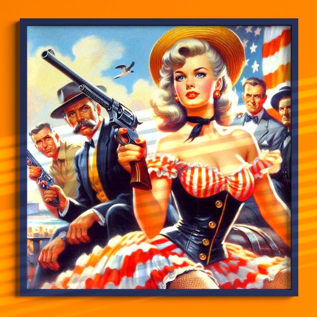 Vintage Western Pulp Girl Poster (Skapare uppladdad)