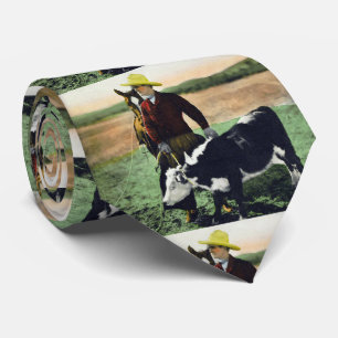 Vintage Western Ranch Cowboy med Calf Slips