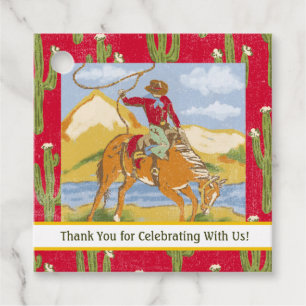 Vintage Western Rodeo Cowboy Vilda western Gåvor Etiketter