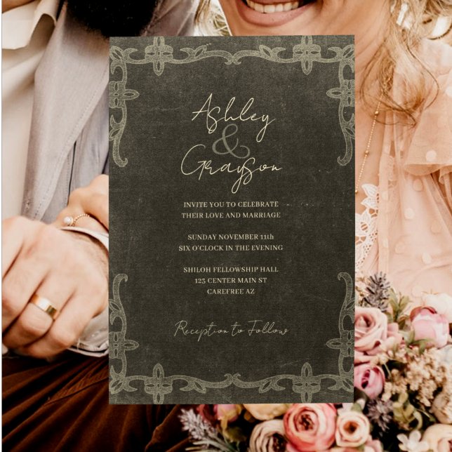 Vintage Western Rustik Bröllop Spara Datumet (Skapare uppladdad)