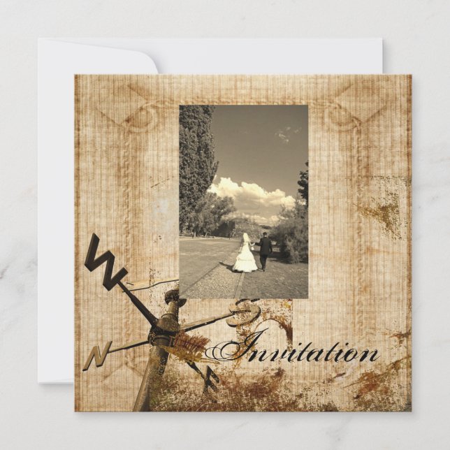 Vintage Western Rustik Landhochzeit Inbjudan (Framsida)