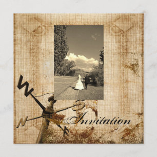 Vintage Western Rustik Landhochzeit Inbjudan