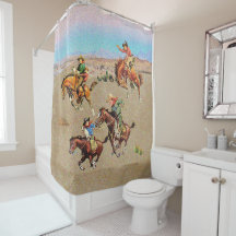 Vintage Westerna Cowboybarn på hästar