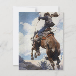 Vintage Westerna Cowboys, Bucking by NC Wyeth