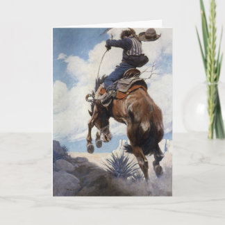 Vintage Westerna Cowboys, Bucking by NC Wyeth Kort