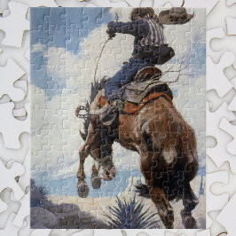 Vintage Westerna Cowboys, Bucking by NC Wyeth Pussel