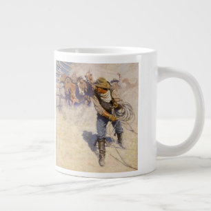 Vintage Westerna Cowboys, i korral av NC Wyeth Jumbo Mugg