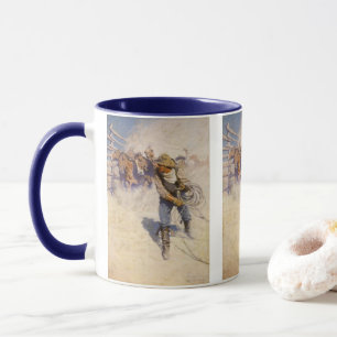 Vintage Westerna Cowboys, i korral av NC Wyeth Mugg