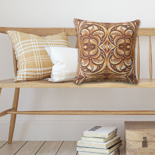 Vintage Westerna land cowboyverktyg av läder Kudde