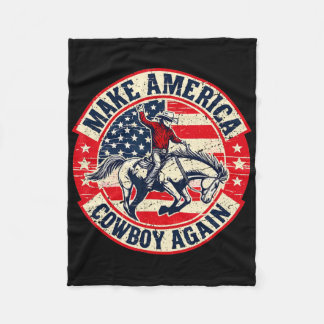 Vintage Westerna Rodeo USA flagga gör Amerika till Fleecefilt
