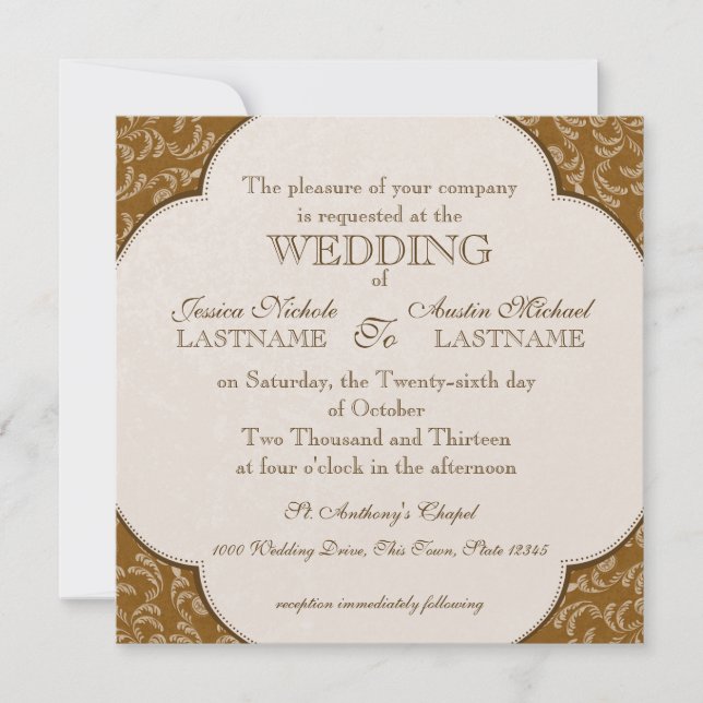 Vintage Westerna Stil Bröllop Inbjudningar (Framsida)