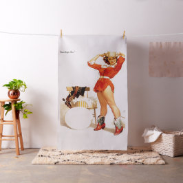 Vintage Westernare Cowgirl - något nytt - Lg Print Tyg