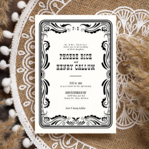 Vintage Westernt Cowboy Rustic-Landsbyggsbröllop Inbjudningar
