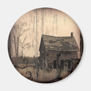 Vintage Westernt Landsbyggsbröllop från Rustic-anl Magnet