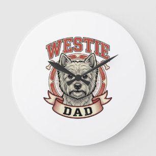 Vintage Westie Pappa Hundälskare Tröja Design_1 Stor Klocka