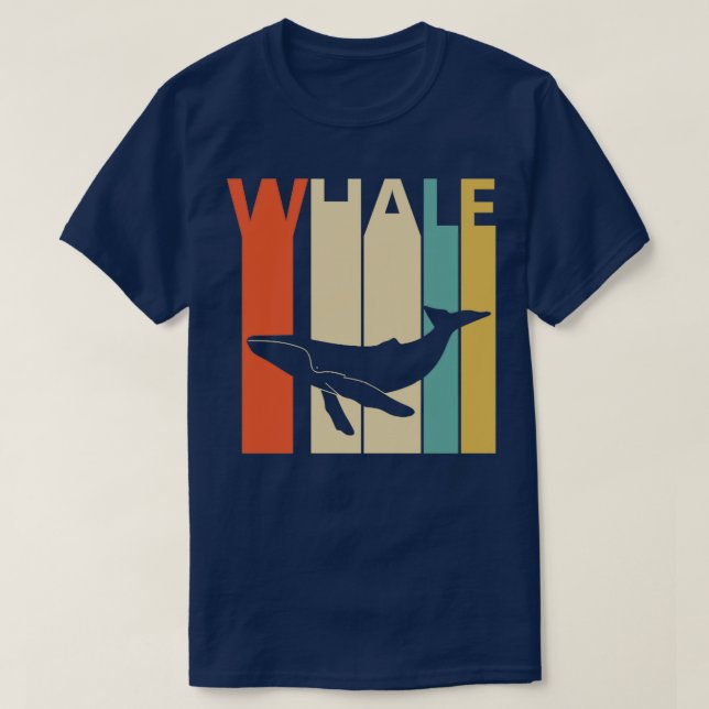 Vintage Whale Animal Silhouette T Shirt (Design framsida)