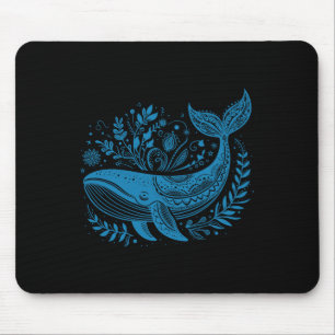 Vintage Whale Blommigt 90s Marine Biology Animal S Musmatta