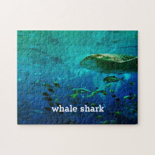 Vintage Whale Shark Blue Ocean Jigszle Puzzle Pussel