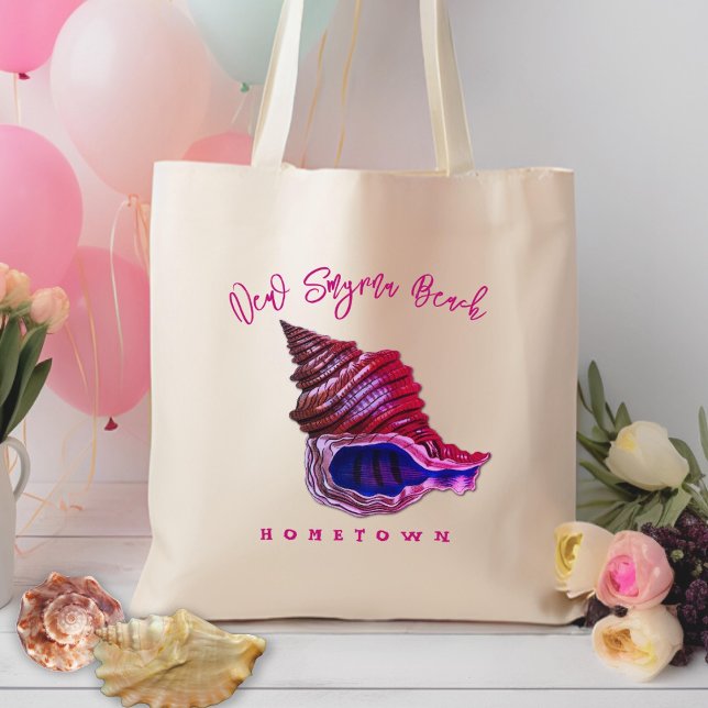 Vintage Whelk Seashell Anpassningsbar Text Tygkasse (Skapare uppladdad)