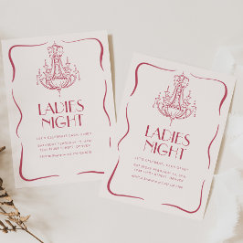 Vintage Whimsical Dam NattGalentines Inbjudan