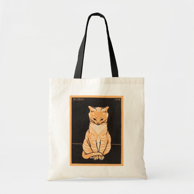 Vintage Whimsical Julie De Graag Sitta Cat Tygkasse (Framsidan)