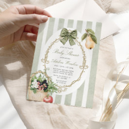 Vintage Whimsical Sage Baby Shower Inbjudningar