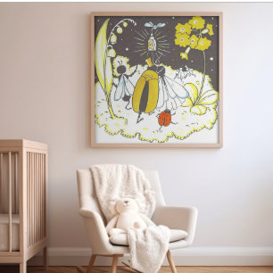 Vintage Whimsical Sagobok Bröllop i Skogen Poster