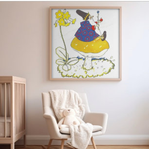 Vintage Whimsical Sagobok Bröllop i Skogen Poster