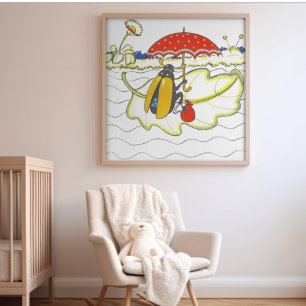 Vintage Whimsical Sagobok Bröllop i Skogen Poster