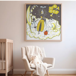 Vintage Whimsical Sagobokshochs i skogen  Poster