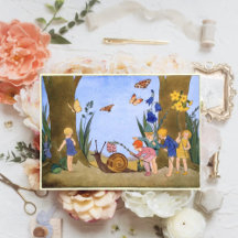 Vintage Whimsical Skogsbarn 