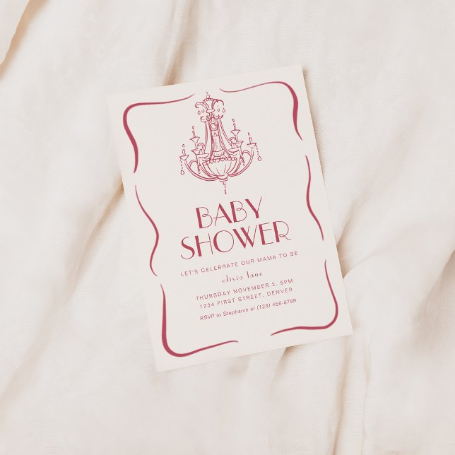 Vintage Whimsique Rosa Baby Shower Inbjudan (Skapare uppladdad)