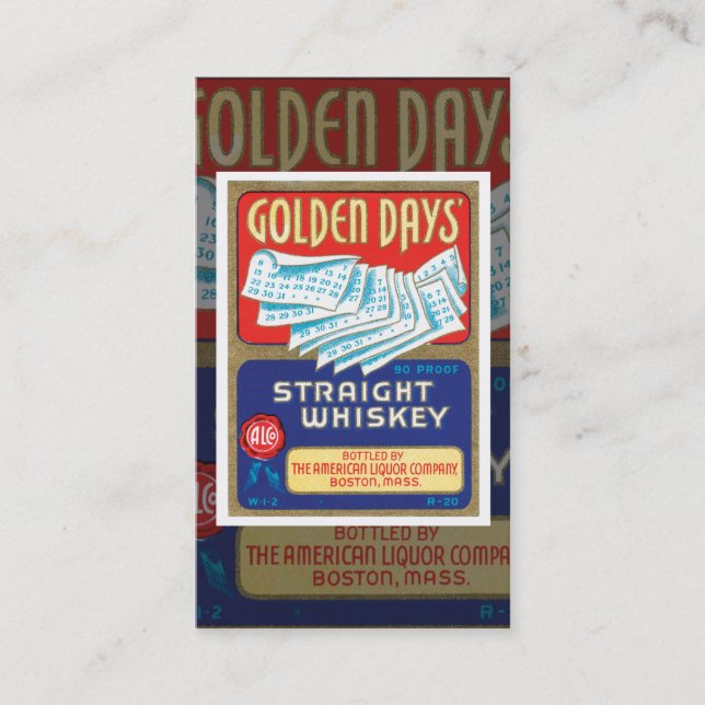 Vintage Whiskey, Affärskort Visitkort (Framsida)