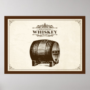 Vintage Whiskey Barrel Poster