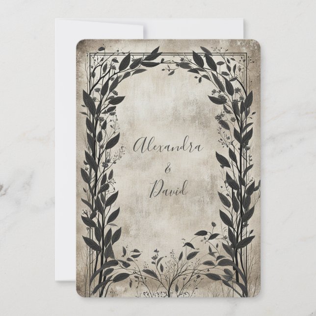 Vintage Whispering Willow Inbjudningar (Framsida)