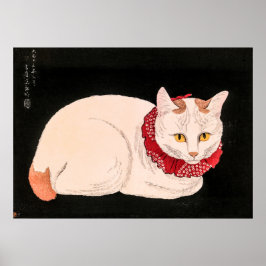 Vintage White Cat - Takahashi Shotei Poster
