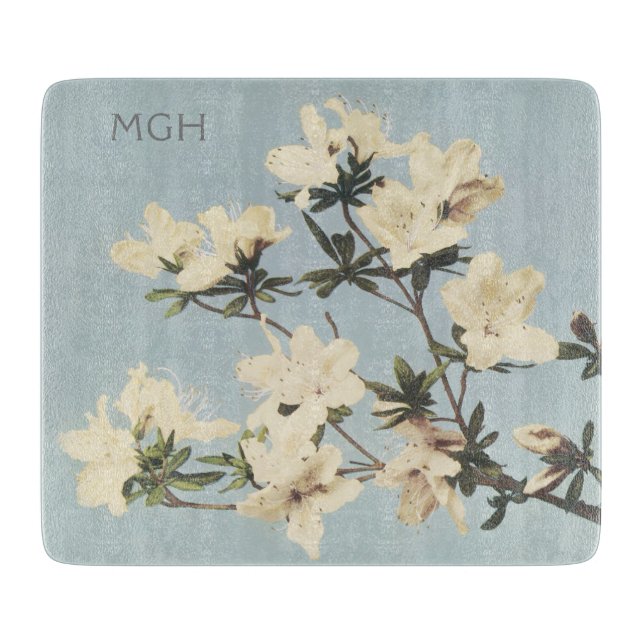 Vintage White Cream Azalea Flowers Monogram (Framsidan)