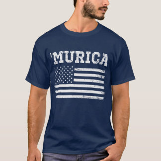 Vintage White Flagga 'Murica T-shirt