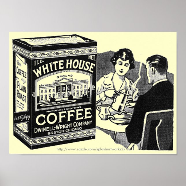 Vintage White House Coffee ad-poster Poster (Framsidan)