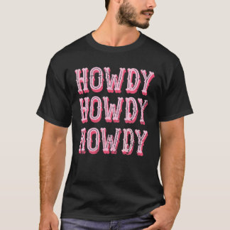 Vintage White Howdy Rodeo Westerna Land södra T Shirt